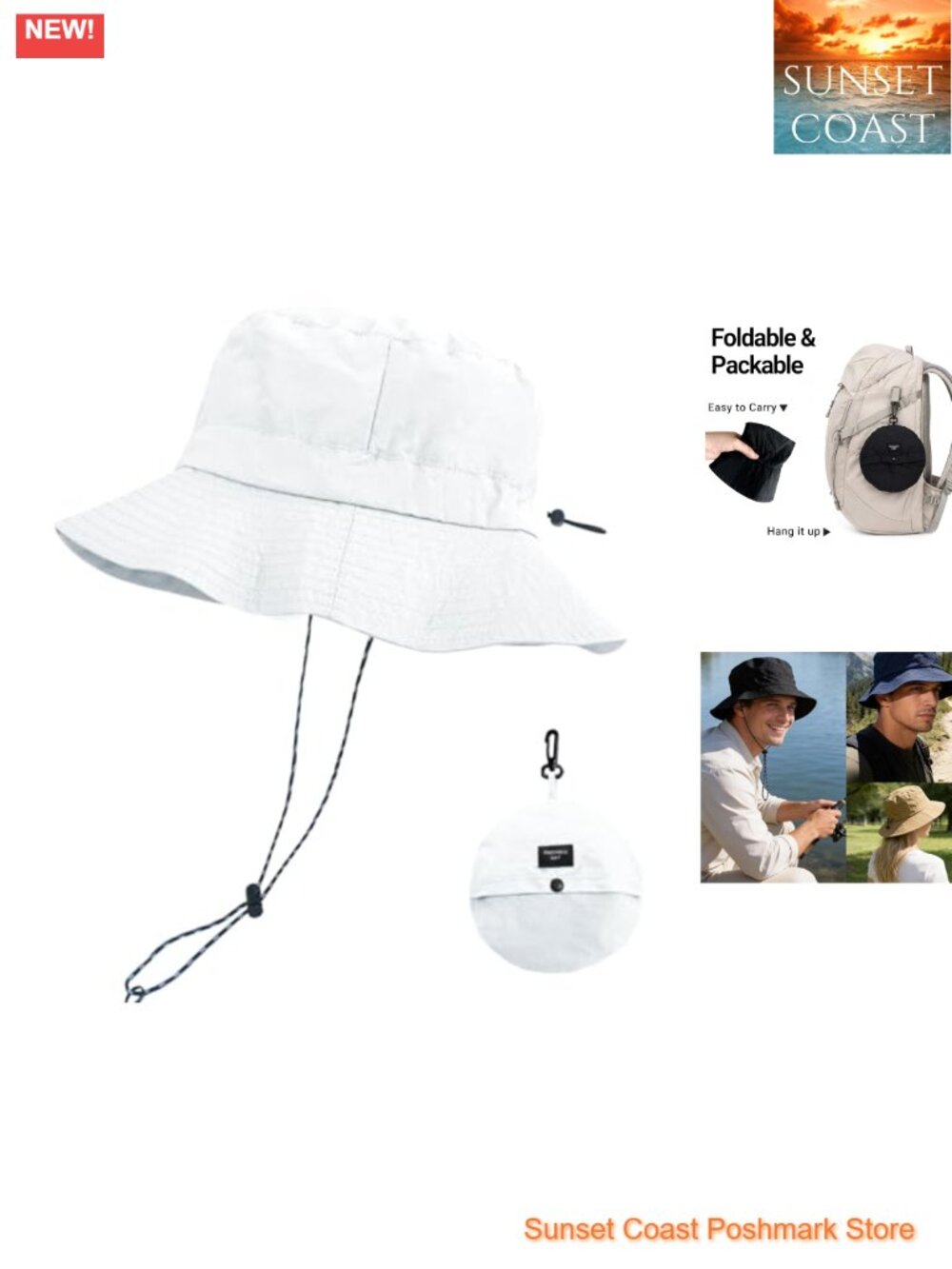 Packable Sun Bucket Hat Outdoor UV Protection Fishing Hiking Unisex